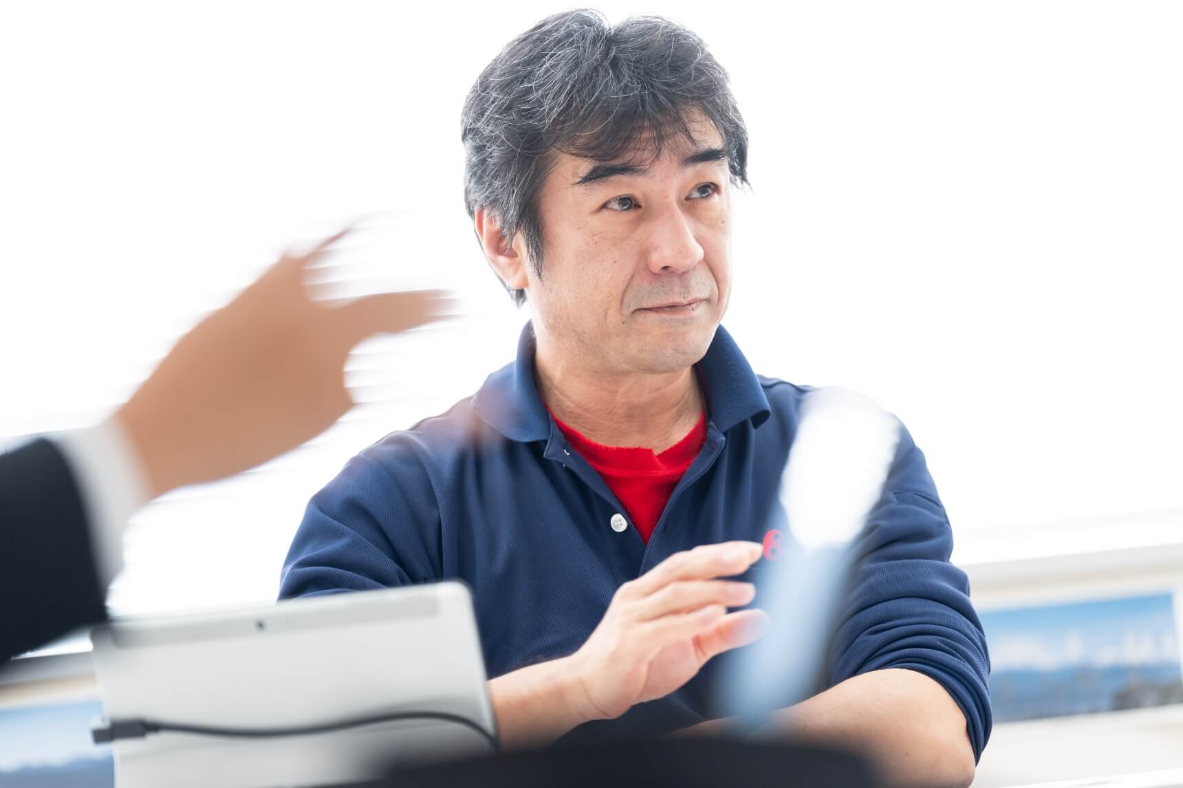 インタビュー中の様子