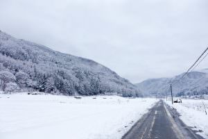 四季折々の色を見せる田園風景。冬はすべてが白く包まれます。